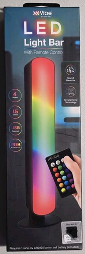 Vibe Essentials Multicolor LED Light Bar with Remote Control 11 Inches NIB - Picture 1 of 5