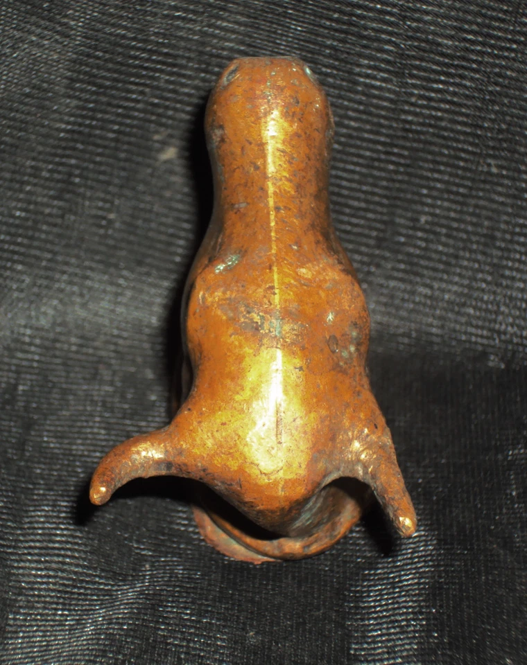 Antigua cabeza de toro indio de cobre para decoración de pared mango de palo Foto 3 de 4