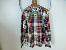 NWT Eddie Bauer Men's XL Classic Fit Flannel Button Down Shirt Red/Gray MSRP 70