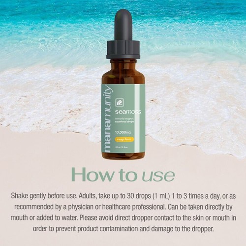 Sea Moss Liquid Drops 10,000 mg Organic Irish Sea Moss Gel with 350 mg Burdock R - Picture 9 of 13