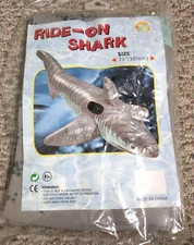 Sunshine Inflatable Ride-On Shark 73" NIB Intex Tigershark Clone Pool Toy Float