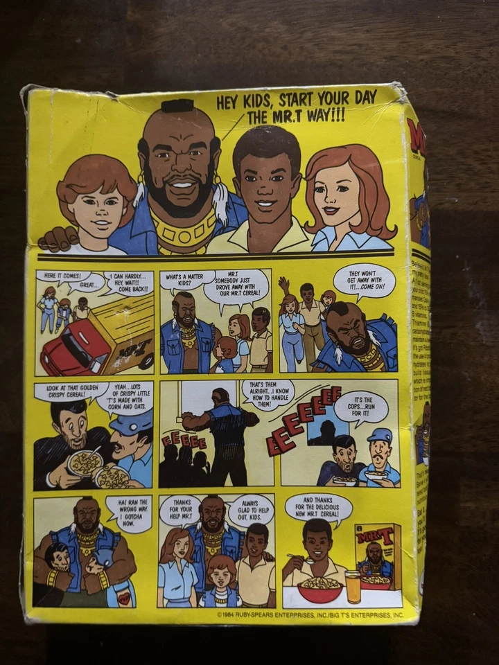 复古 1984 年原装 Mr. T Quaker 谷物盒 - 罕见!! — 第 2/4 张图片