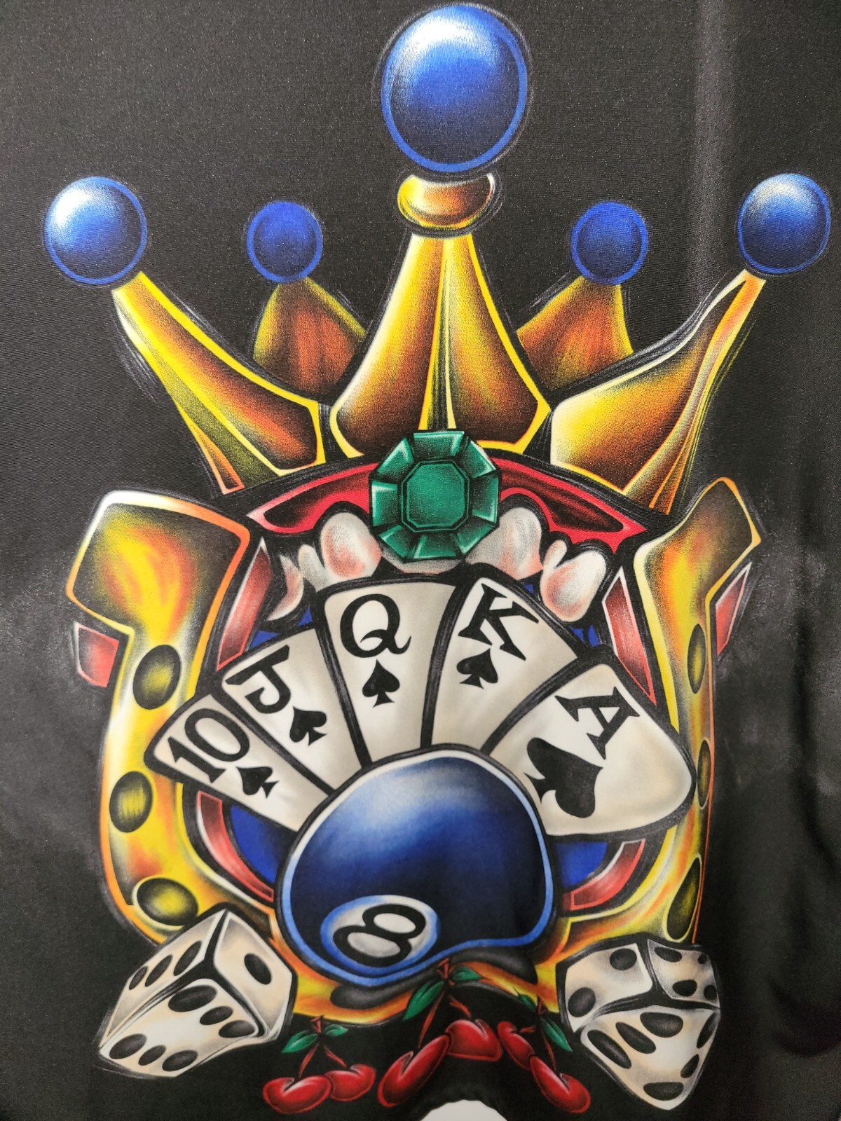 Nikki Sixx Poker Dragonfly Shirt Size 2XL Mens XXL Royal Flush 8 Ball Dice image 3
