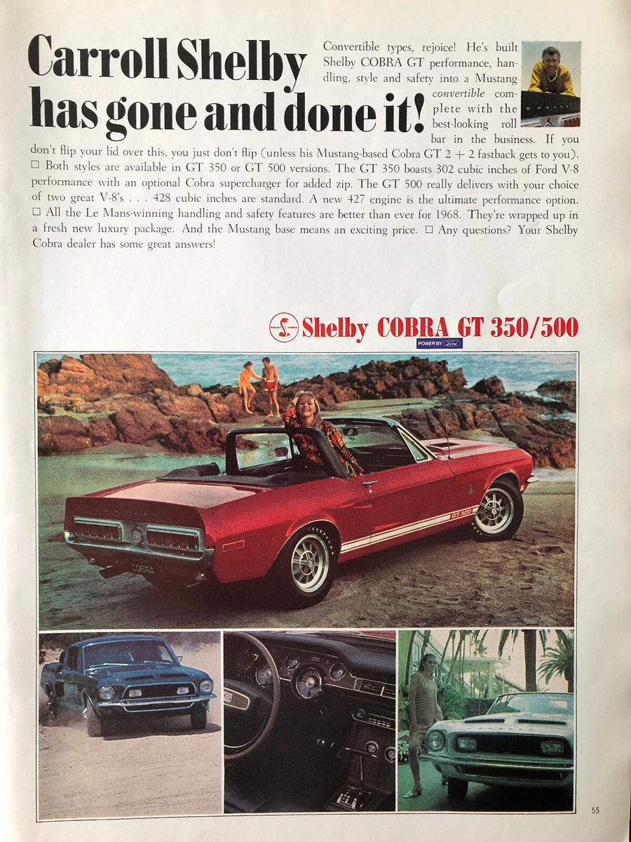 Vintage 1968 Ford Shelby Mustang couleur originale annonce F023 | eBay