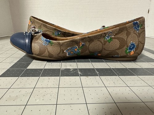 Coach Shoes Coach Leila Posey Women's Ballet Flats Tan And Blue Size 6.5 - Picture 7 of 12