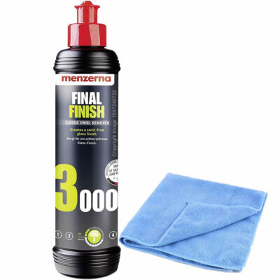 Menzerna 3000 Final Finish Classic Swirl Remover Gloss Car Polishing 250ml + CL