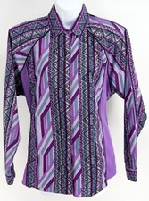 Vintage LONE ROO by ROPER 13/14 Southwest Button Western Shirt Cotton USA MADE