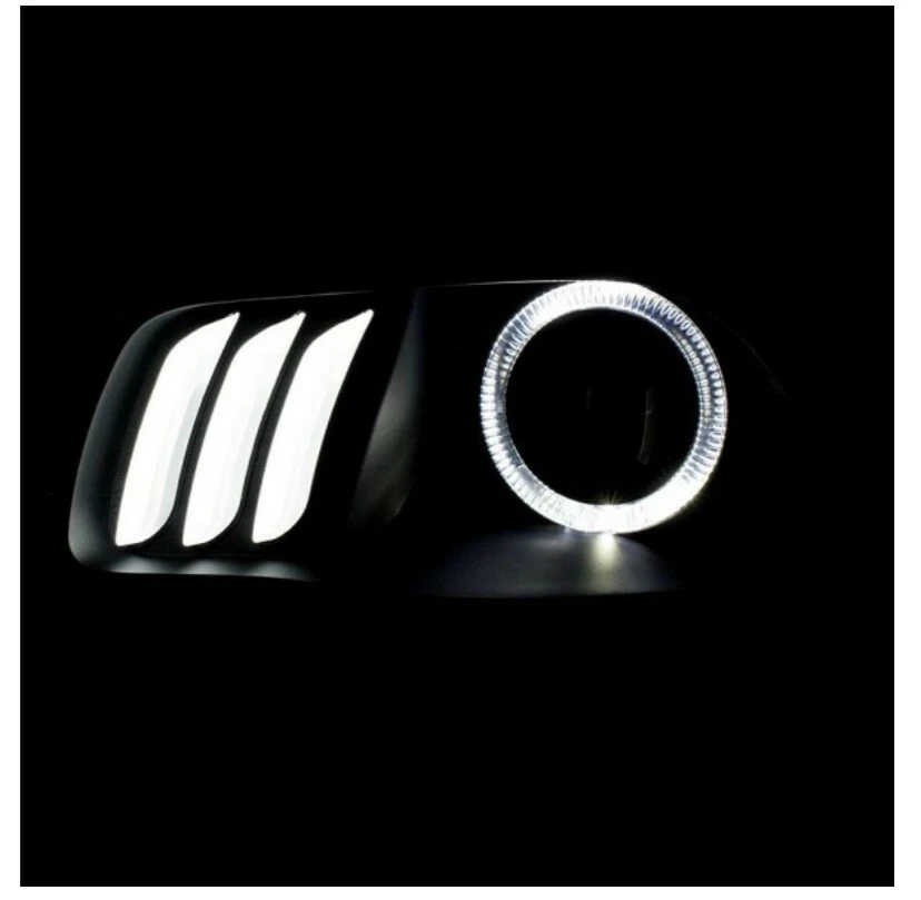 Anzo® - Black LED DRL Bar Halo Projector Headlights 2014-2018 Jeep Cherokee L/R - Image 3 of 4