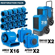 MOUNTO Water Damage Restoration Pack 16xAir Mover 2xAir Scrubber 2xDehumidifier