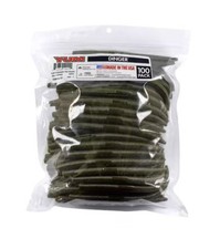 Yum Dinger 5'' Bulk Fishing Lure 100 Package Green Pumpkin