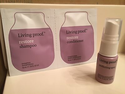 Living Proof Restore Perfecting Spray Shampoo & Conditioner Samples  