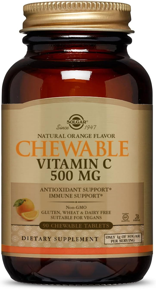 Solgar Vitamin C 500 Mg Chewable Tablets, Orange Flavor - 90 Count - Antioxidant