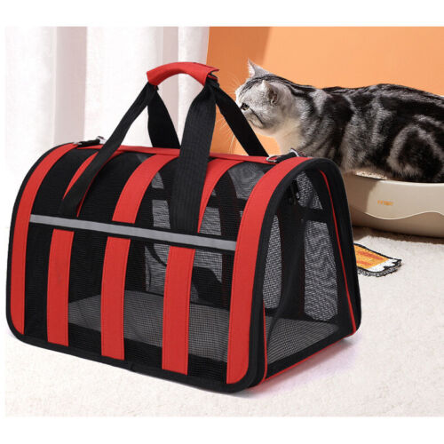 Large Ventilated Pet Dog Cat Puppy Portable Carrier Foldable Tote Cage Bag - Picture 6 of 14