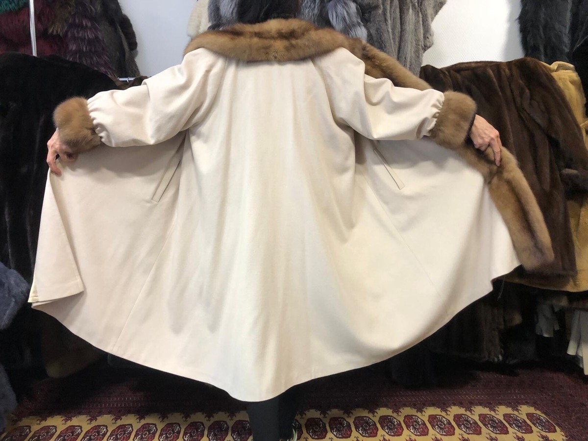 Sable Cashmere Coat Fur REAL Gold Zibellino 40-44