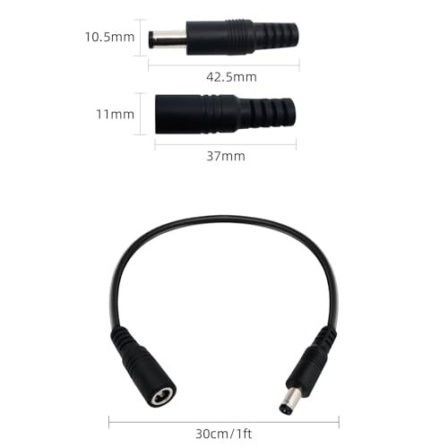 2 Connecteurs Mâle DC 5.5x2.1mm Avec Agrafes Pour Pile 9V - Câble 19cm Uxcell - Neuf