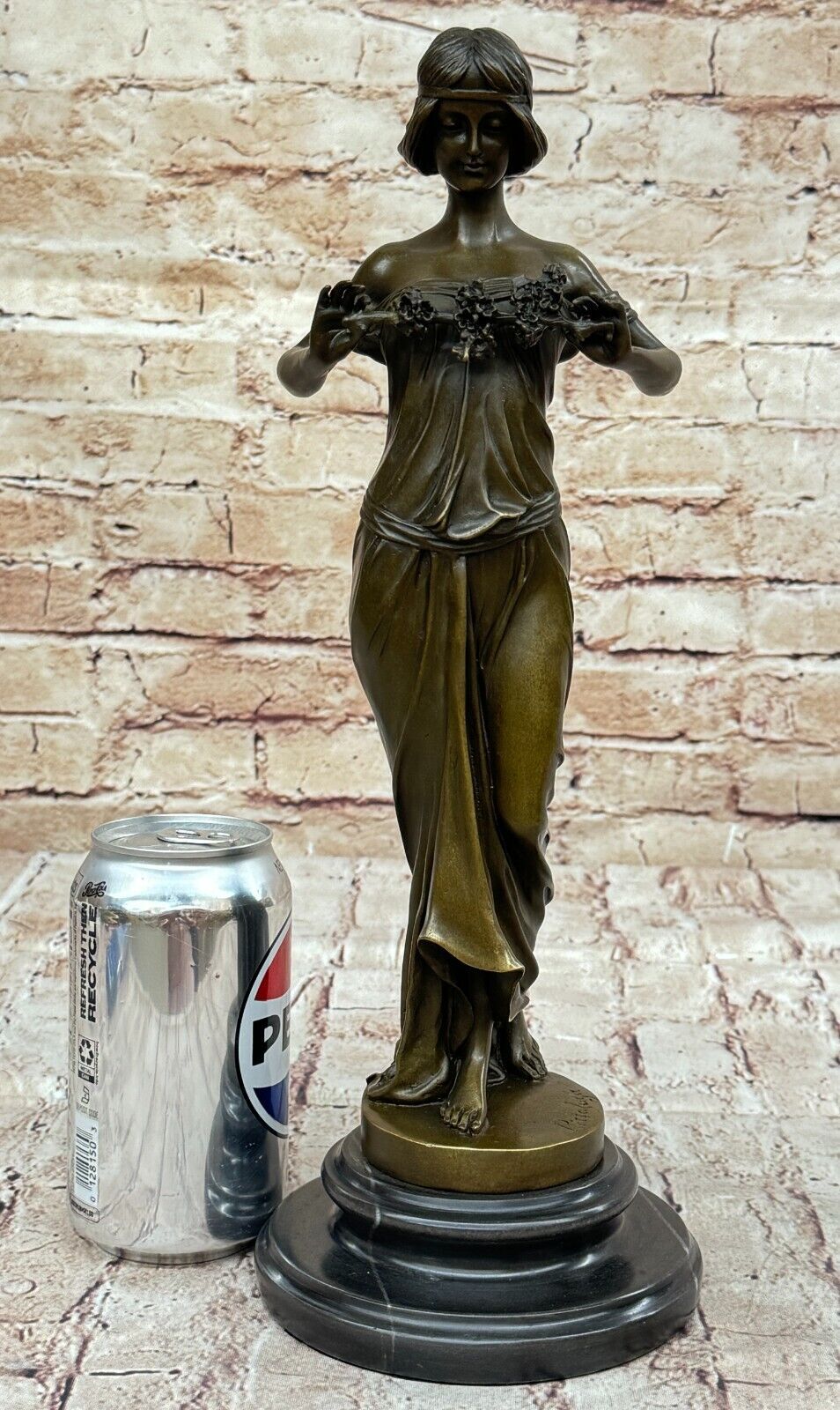 Art Deco Style Statue Sculpture Nymph Sexy Art Nouveau Style Bronze Signed Gift