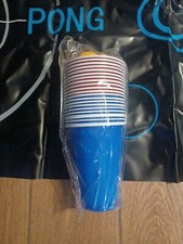 Beer Pong Table Set With Mat Balls Plastic 15 Blue & 15 Red Cups For Parties
