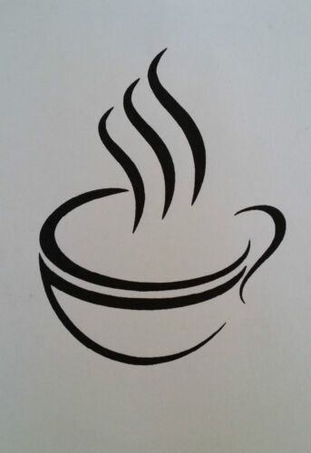 sticker tasse de café, thé, pour la déco cuisine - Photo 1/12
