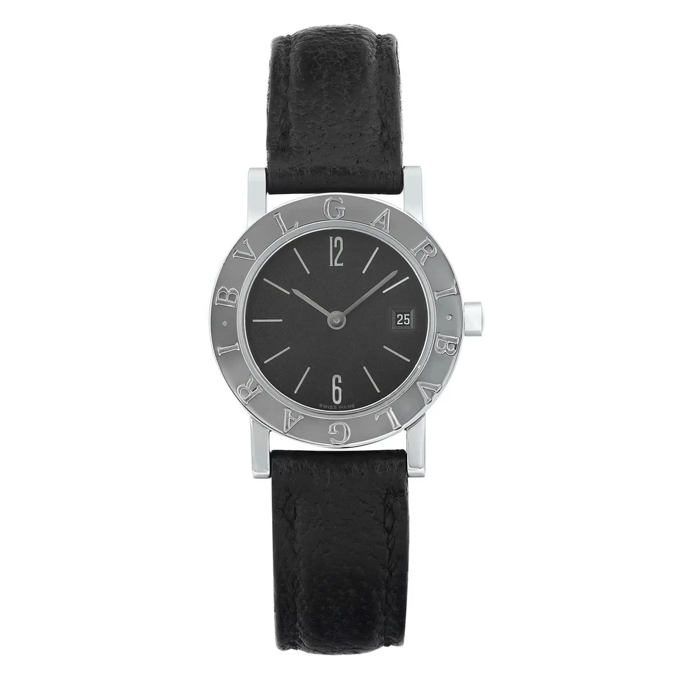 Reloj de cuarzo para dama Bvlgari Bvlgari 26 mm acero esfera negra BB 26 SLD
