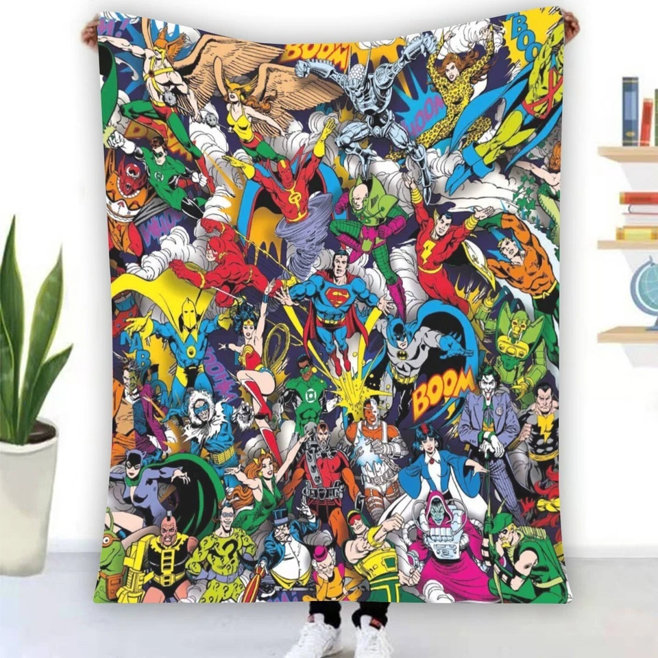 New! DC Comic Super Heroes Soft Warm Single-Side Printing Flannel Fleece Blanket - Image 2 of 3