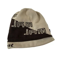 Jamont Ski Beanie  Brown Tan Spell Out Logo Knit Cap Mens Snow Acrylic Hat