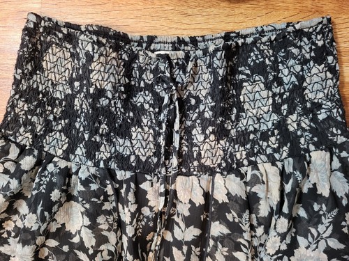 Denim & Supply Ralph Lauren Sheet Black Floral High Low Skirt Size M Praire... - Picture 3 of 4