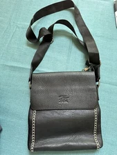 Zol black leather unisex Crossbody Bag, NWOT