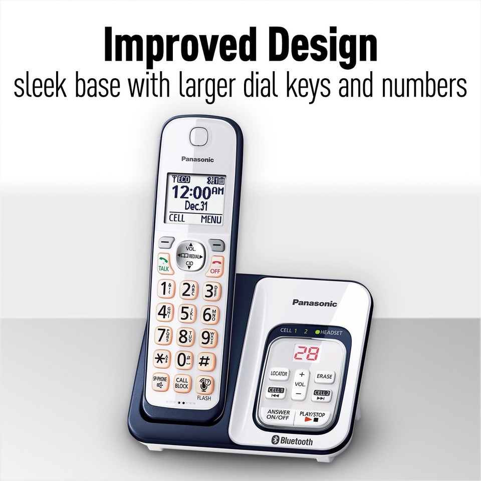 Panasonic Link2Cell Cordless Phone System KXTGD863A Navy Blue eBay