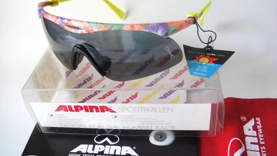 Alpina Hecho en Alemania Escudo Amarillo Gafas de Sol De Colección Mujeres Damas Hombres Bicicleta Foto 4 de 4
