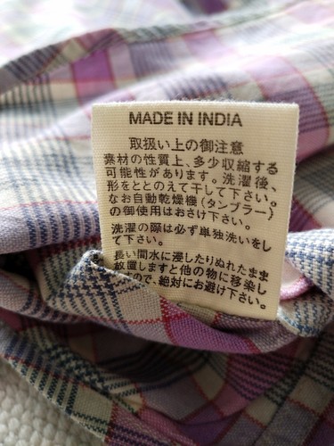 45RPM forty five RPM studio by R NMD pullover purple plaid checks shirt size 1 - Picture 9 of 9