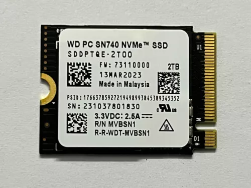 WD SN740 SDDPTQE-2T00 2TB M.2 2230 SSD NVMe PCIe4x4 For Steam Deck ASUS ROG Ally
