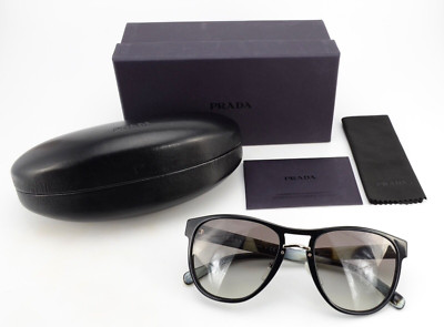 PRADA Sonnenbrille SPR 09U 55-20 1AB-0A7 145 2N Schwarz Viereck Panto M + Etui