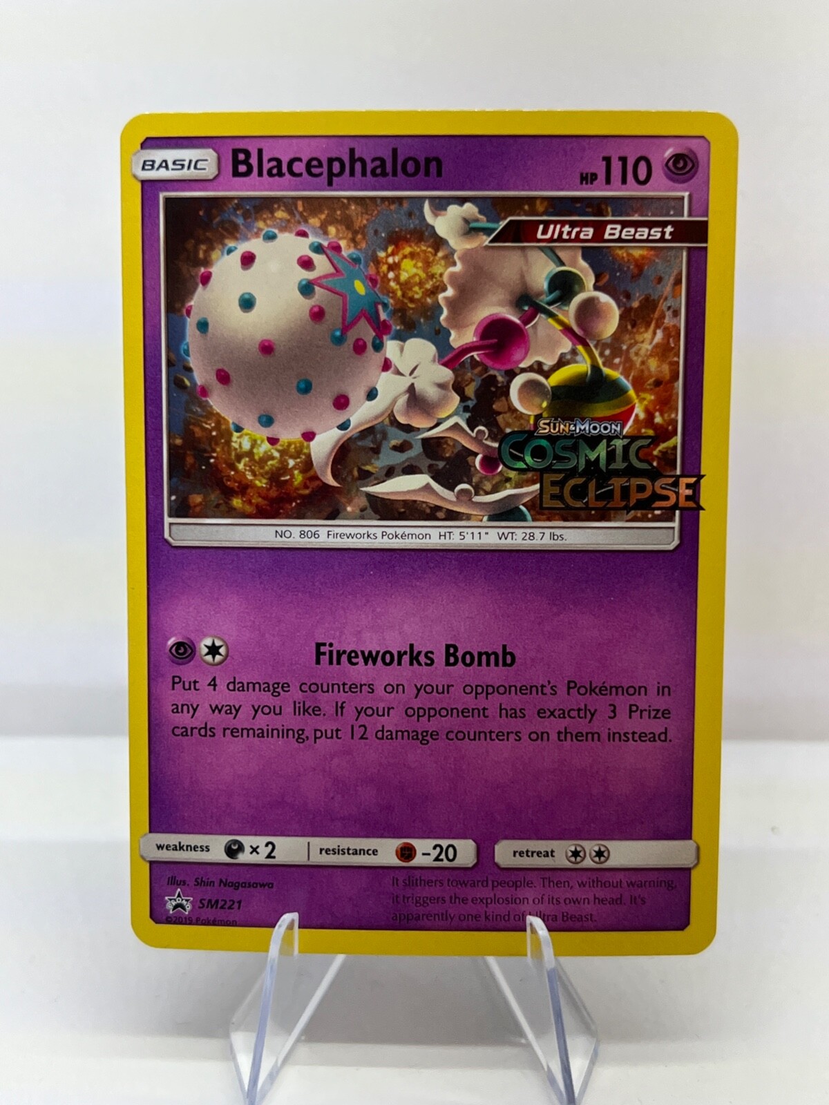 Blacephalon SM221 LP Holo Cosmic Eclipse Black Star Pokemon Promo