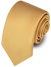 63'' XL Tie Mens Extra Long Solid Woven Necktie for Men Big and Tall  Gold