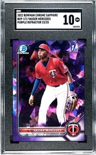 2022 Bowman Chrome Sapphire Edition Yasser Mercedes Purple /25 SGC GEM MINT 10!