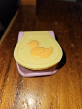 Fisher Price Loving Family Dollhouse Bathroom Pink Potty Chair Toilet w Duck 84