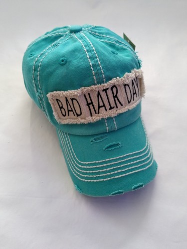 NEW Bad Hair Day Vintage Wash Turquoise Adjustable Hat OSFM Mom VSCO