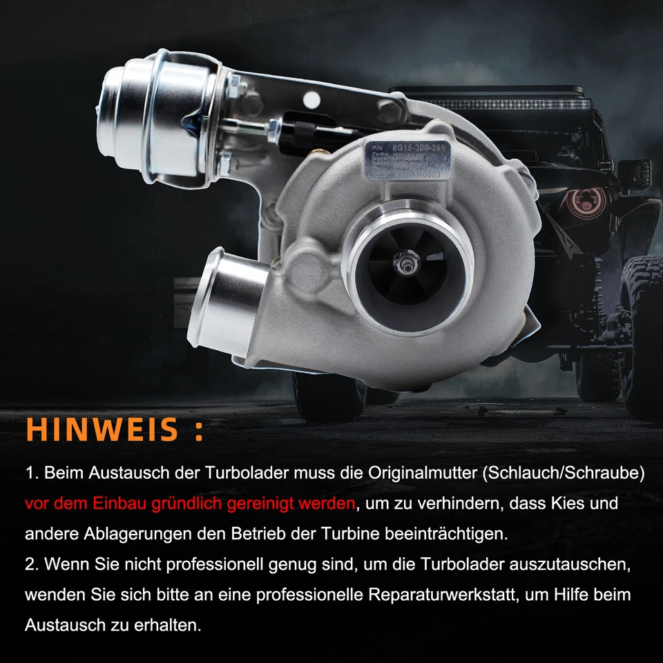 Turbolader Hyundai Matrix FC Getz TB KIA Cerato Rio II JB 1.5 CRDi 75 KW,102 PS - Bild 2 von 4