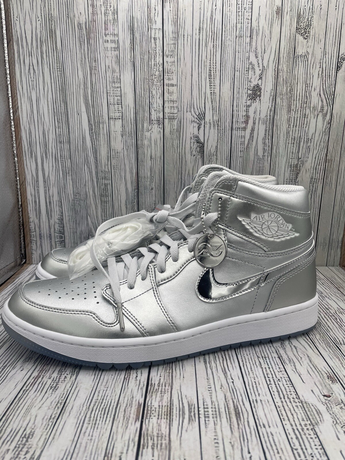 Nike Air Jordan 1 High NRG Metallic Silver White Mens Sneakers FD6815-001