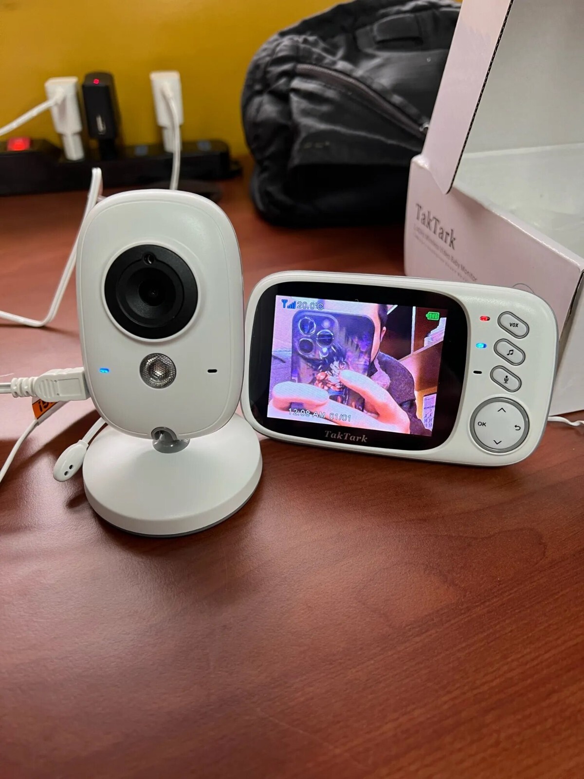 Babyphone vidéo sans fil avec écran 3.2 pouces pour écoute bébé