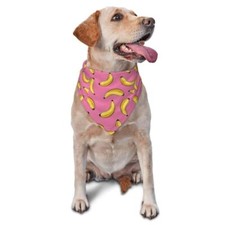 Banana 3D Cute Fruit Texture Dog Bandana Scarf Triangle Christmas Pink