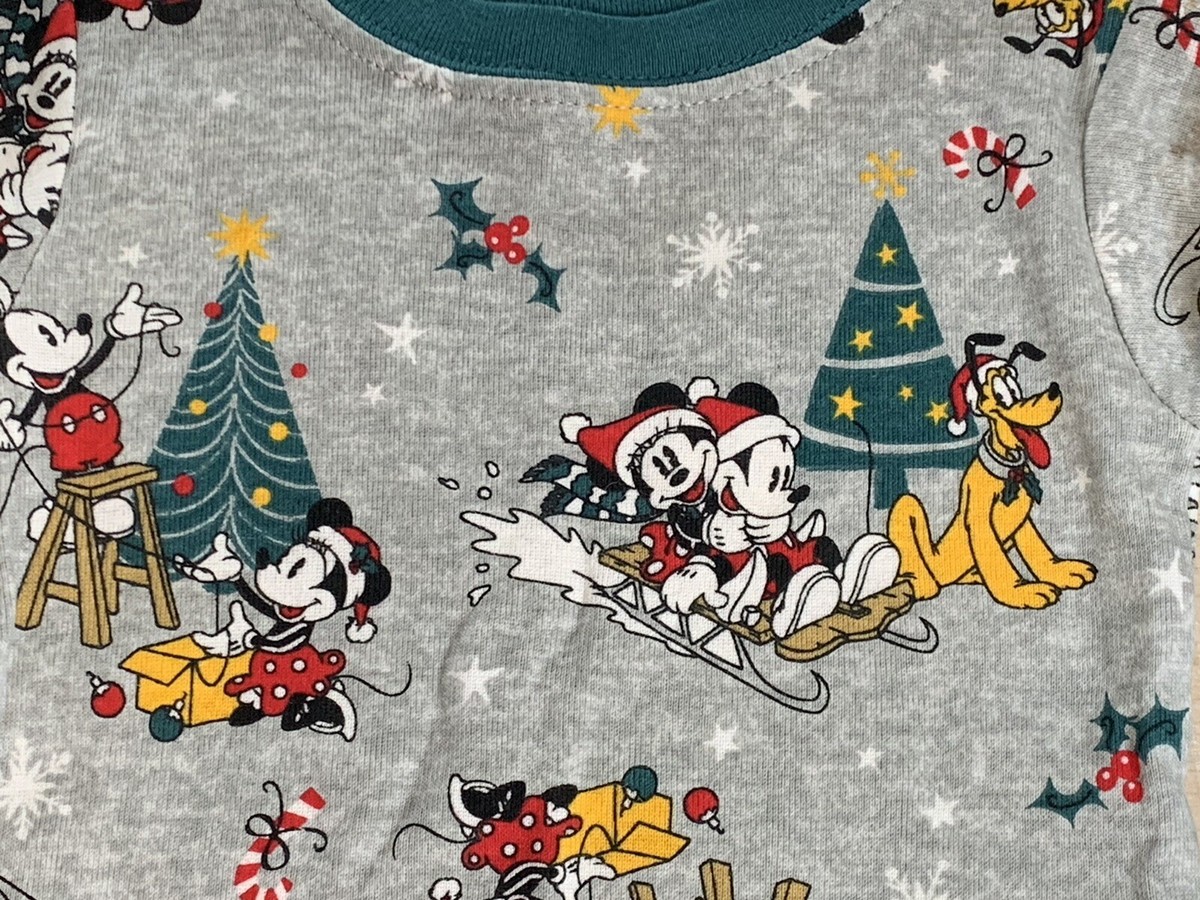 Disney Mickey Mouse Pajamas Toddlers Snug-fit Christmas 2Pc Unisex