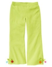 GYMBOREE COZY CUTIE GREEN DANGLE MICROFLEECE PANTS 4 5 7 8 NWT