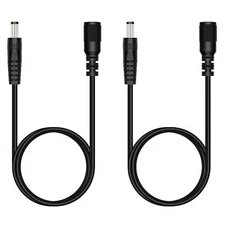 DC Power Extension Cable 5.5mm x 2.1mm Extension Cord 2-Pack 3FT Male to Fema...