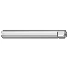 Internally-Threaded Stud, 1/4"-28 Thread To 1/4"-28 Thread, 6 In, Aluminum,