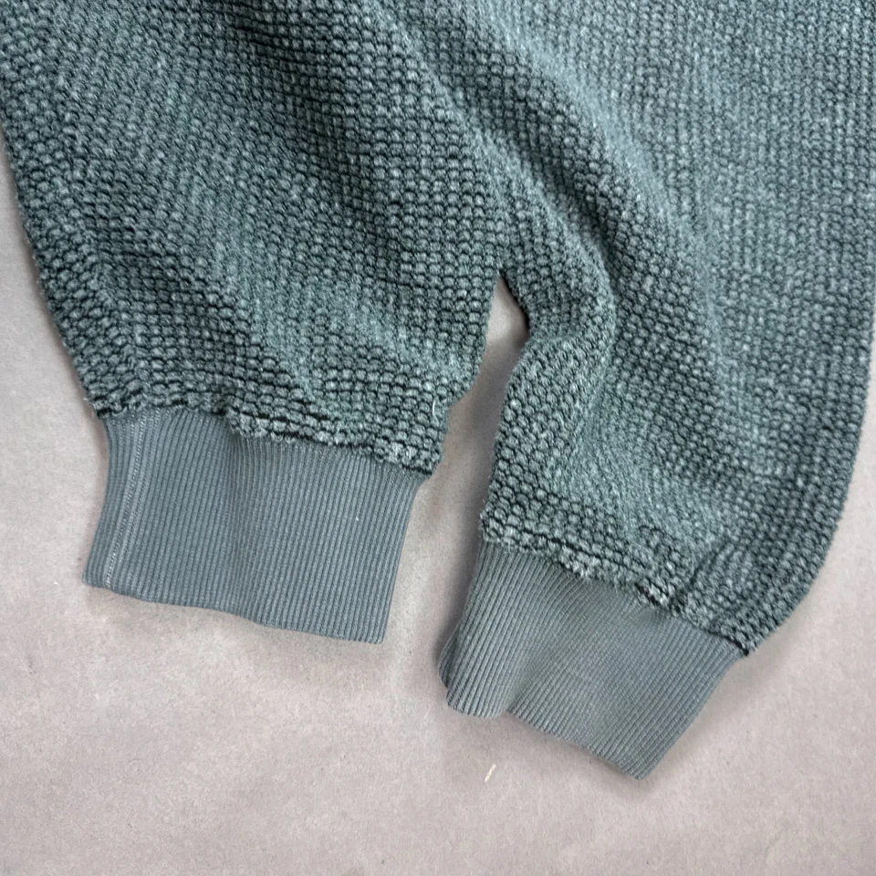 Vintage Big Dogs Sweater Mens Extra Large Green Waffle Thermal Shacket Pullover - Image 4 of 4