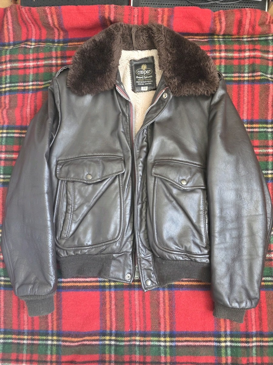 Cooper A-2 Leather Bomber Jacket USAF Flight Size 38 UK