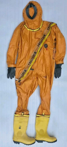TRELLCHEM BUTYL ORANGE FULL BODY CHEMICAL SUIT SIZE-L  FOR TRELLBORG SWEEDEN - product listing photo