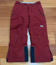 REI Co-Op Kids Burgundy Grown Spurt Cargo Insulated Snow and Ski Pants Size S 8 