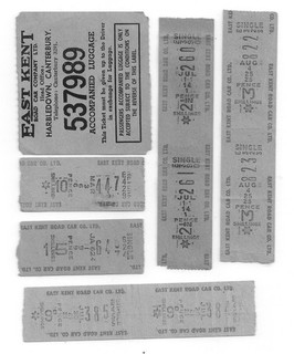 Bus tickets; EAST KENT ROAD CAR CO. (various)